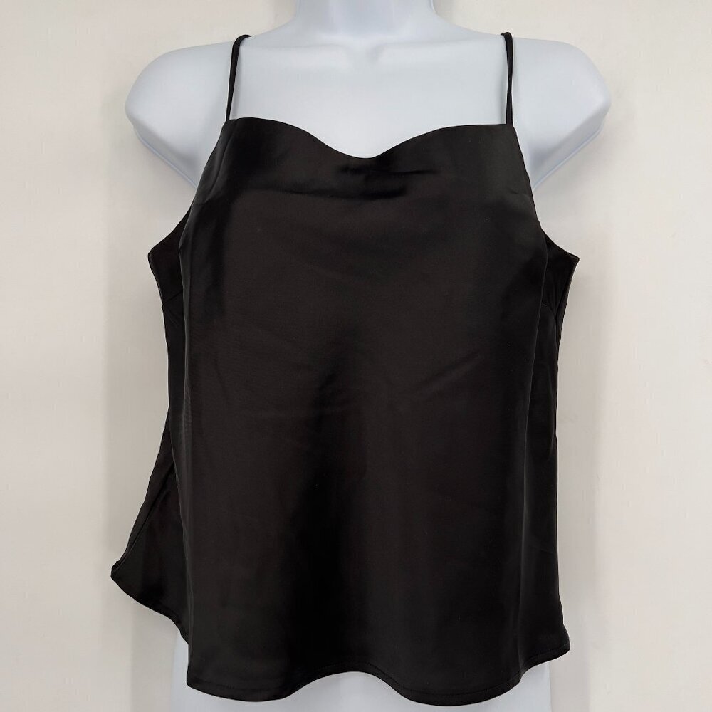 Things Between Black Satin Sleeveless Cami Top Women’s Medium NWT